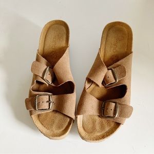 Yokono Womens Suede Wedge Sandals